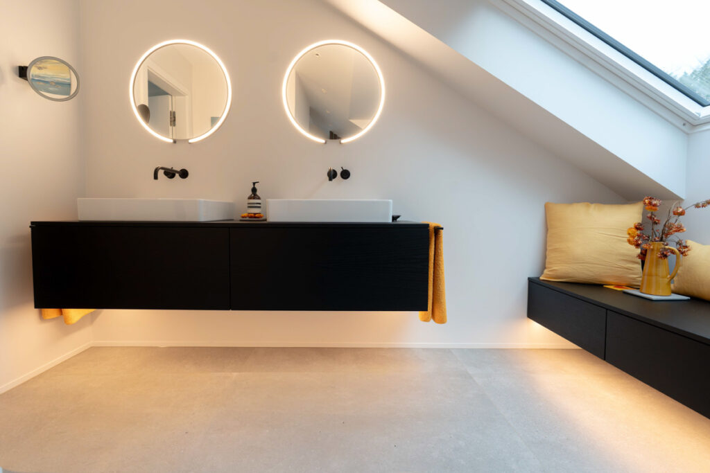 Badezimmer Renovierung mit Fußbodenheizung